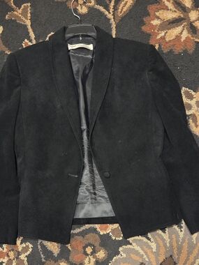 Black Suede Blazer Jacket